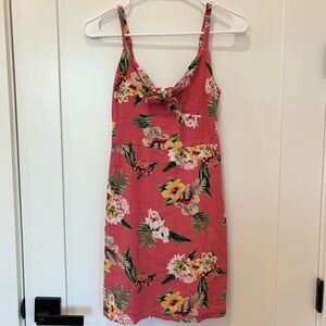 Womens Hollister Floral Tie Strapped Mini Dress